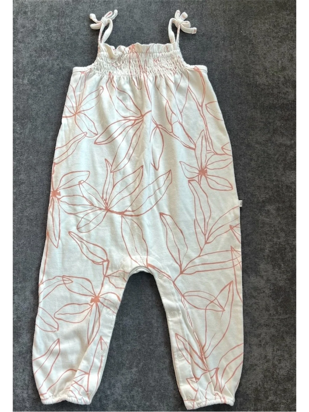Baby Gap Girls Leaf Print Jumpsuit Size 12-18 Months